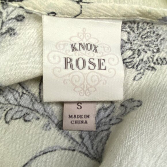 KNOX ROSE Women Maxi Dress Long Sleeve Sz S Cream Gray Cottagecore Boho 59-5 - Picture 14 of 15